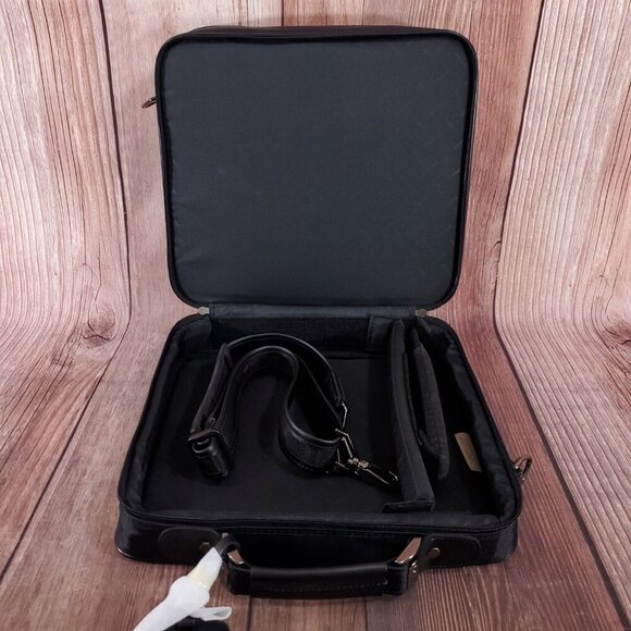 Vintage Samsonite Laptop Bag Black Nylon Leather Travel Bag - Picture 11 of 16